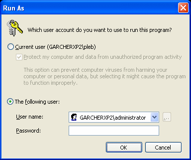 Administrator prompt