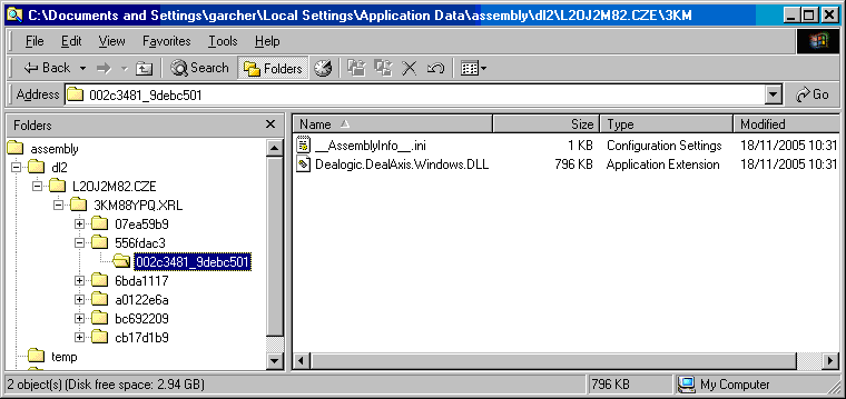 Assembly cache folders